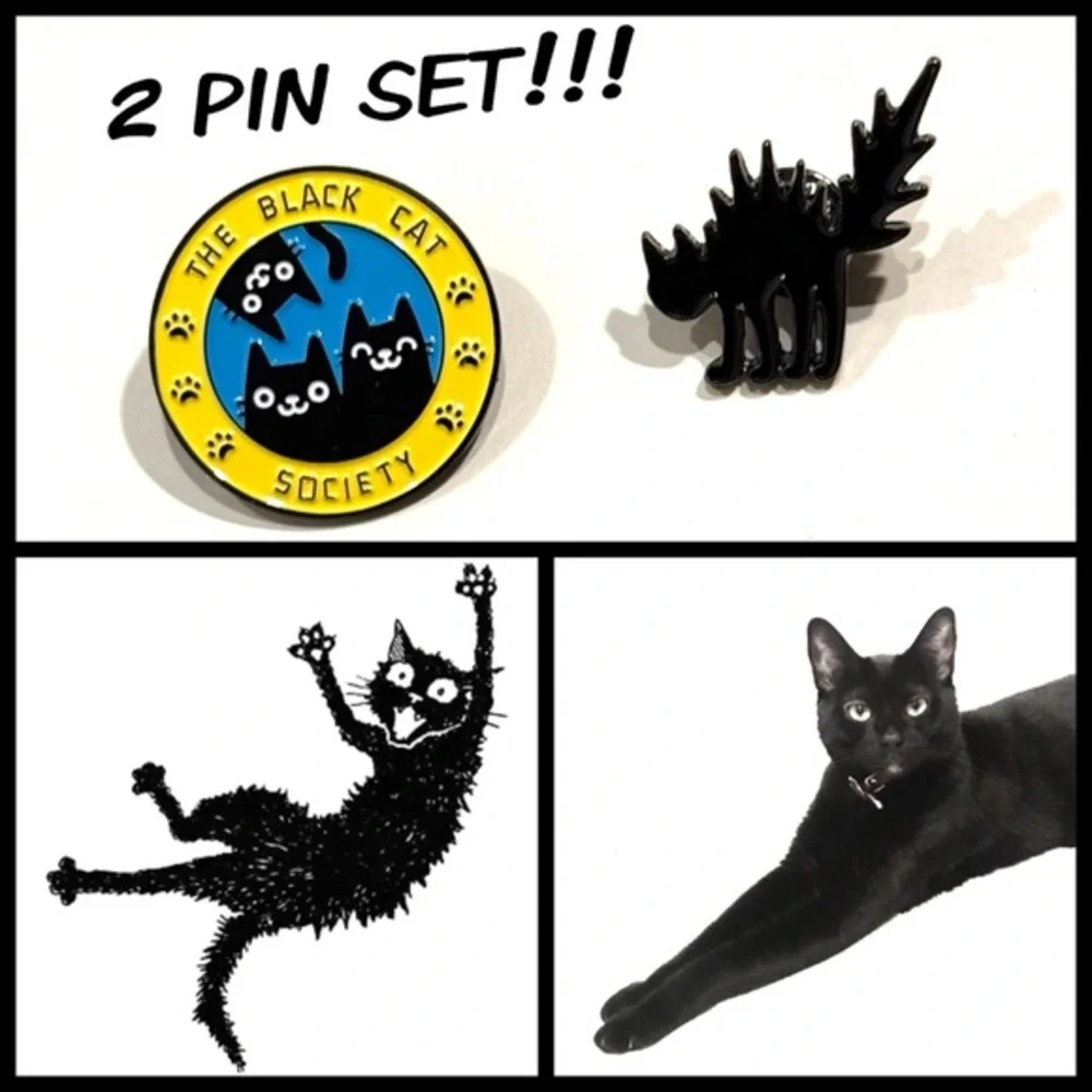 BLACK CAT SOCIETY 2 PIN SET!